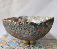 Image 7 of Handmade Paper Mache Bowl with Oriental Floral Design