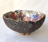 Image 9 of Handmade Paper Mache Bowl with Oriental Floral Design