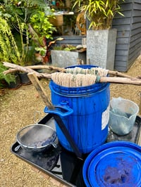 Image 4 of Indigo  Linen Tapestry