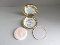 Image 11 of Vintage Melissa Powder Compact, Black Top with Iridescent Embellishment c. 1960s, with pouch