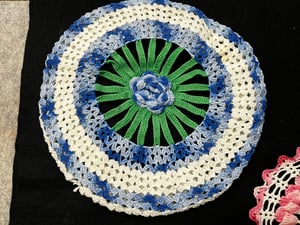 Image of Lot of 2 Vintage Floral Doilies