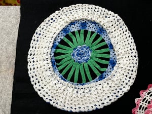 Image of Lot of 2 Vintage Floral Doilies