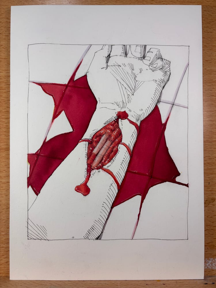 Image of Bleed out Romantically 7x10 original painting