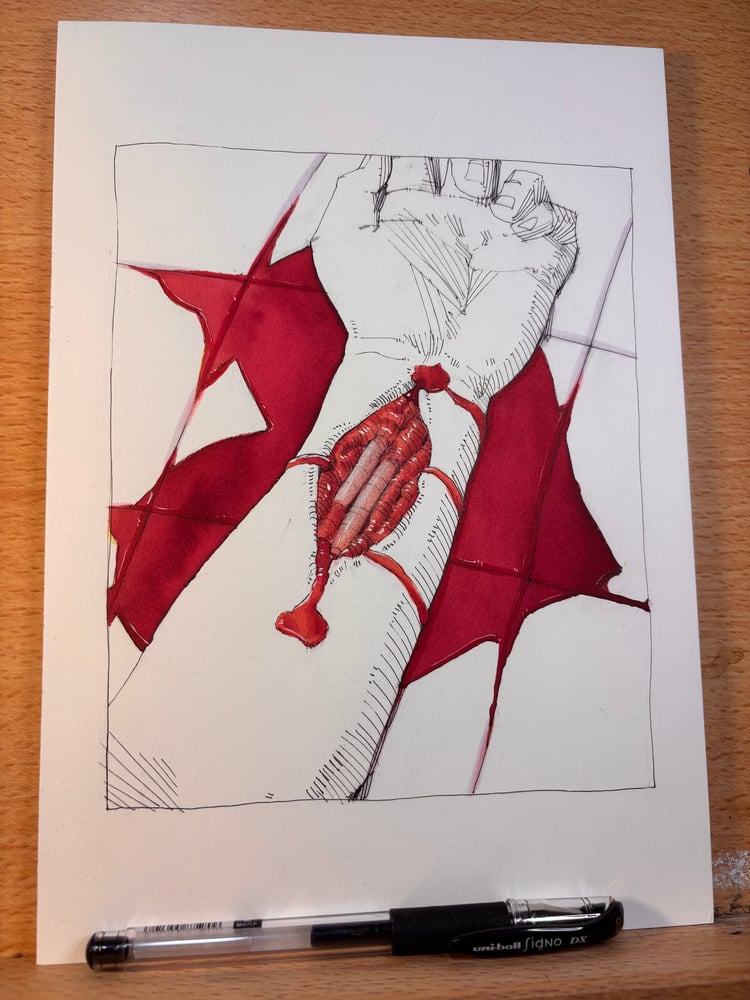 Image of Bleed out Romantically 7x10 original painting