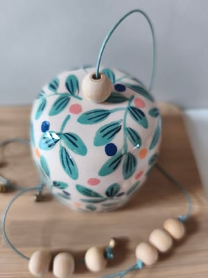 Image of  Cloche à suspendre feuillage turquoise 