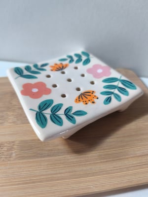 Image of C Porte savon fleur multicolore 