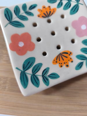 Image of C Porte savon fleur multicolore 