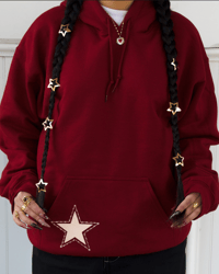 Image 2 of Maroon Mujer Estrella Hoodie
