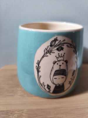 Image of   Petite tasse  ours bleu  couronne