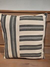 Image 1 of Cream/Black two sided throw pillow 16x16