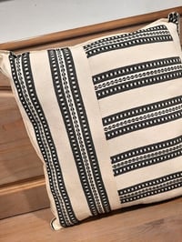 Image 3 of Cream/Black two sided throw pillow 16x16