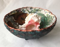 Image 6 of Handmade Paper Mache Bowl with Fish Motif – Recycled Art Decor