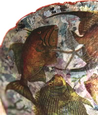 Image 7 of Handmade Paper Mache Bowl with Fish Motif – Recycled Art Decor