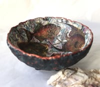 Image 10 of Handmade Paper Mache Bowl with Fish Motif – Recycled Art Decor