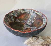 Image 17 of Handmade Paper Mache Bowl with Fish Motif – Recycled Art Decor
