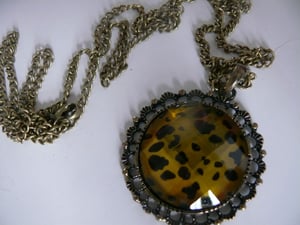 Image of Leopard Print Brooch Style Necklace