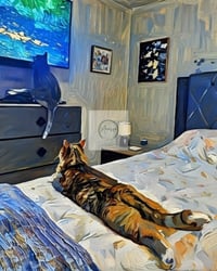 Image 2 of  Cat Tube Art Print 