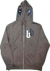 Image 1 of baby FACE hoodie [brown]