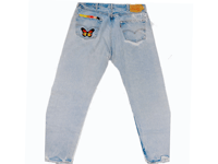 Image 5 of Levi's 501 Custom Retro Button Fly Jeans Patchwork, Signature denim pants SZ 35-30