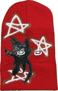 Image 1 of baby FACE beanie [blood red]