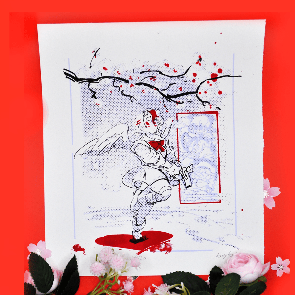 Image of Love Bullet Original Screenprint (+Sticker Bundle)