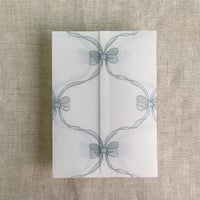 Image 2 of Genie floral bows printed vellum wrap for 5x7 card  | pack of 10