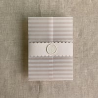 Image 2 of Genie stripe pattern printed vellum wrap for 5x7 card  | pack of 10