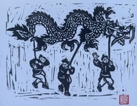 Original Linocut - New Year