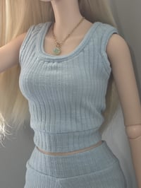 Image 2 of Blue Crop Tank