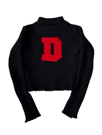 Image 1 of SWEATER LAINE D BLACK/RED