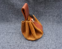 Image 5 of Drawstring pouch, Handmade, Toffee and caramel colours