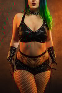 Image 7 of S/M Oil Slick Crop Top and Booty Shorts