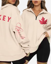 Image 2 of Northern Atelier 1/4 Zip Canada Hockey Sweatshirt