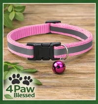 Image 1 of Collar Reflectivo para Gatos con Campanita – Ajustable One Size | 4Paw Blessed