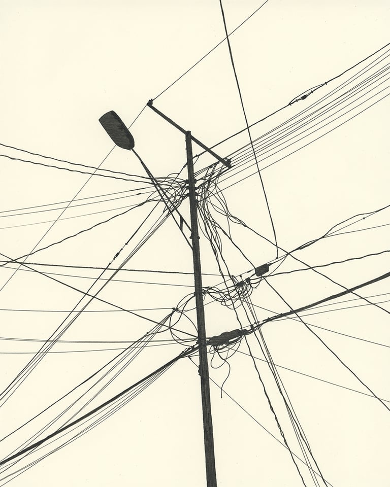 Power Lines Drawing #118 (Hamtramck) - ORIGINAL DRAWING