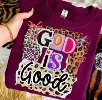 God Is Good Leopard Patchwork Tee