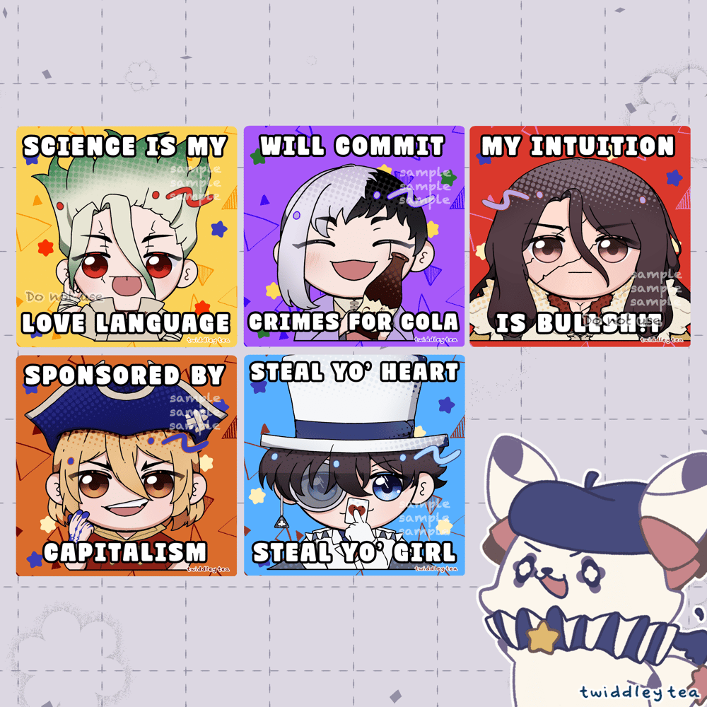 Image of Die Cut Stickers - Dr. Stone & Misc.