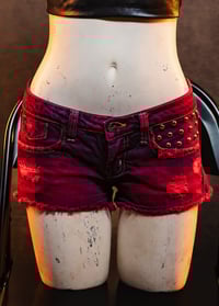 Image 1 of Low Rise Pastel Goth Micro Shorts