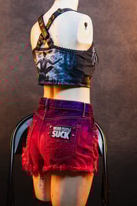 Image 3 of Size 26 High Rise Pastel Goth Micro Shorts