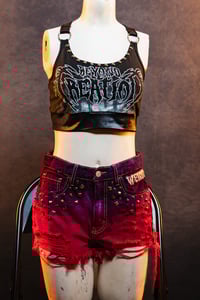 Image 5 of Size 26 High Rise Pastel Goth Micro Shorts