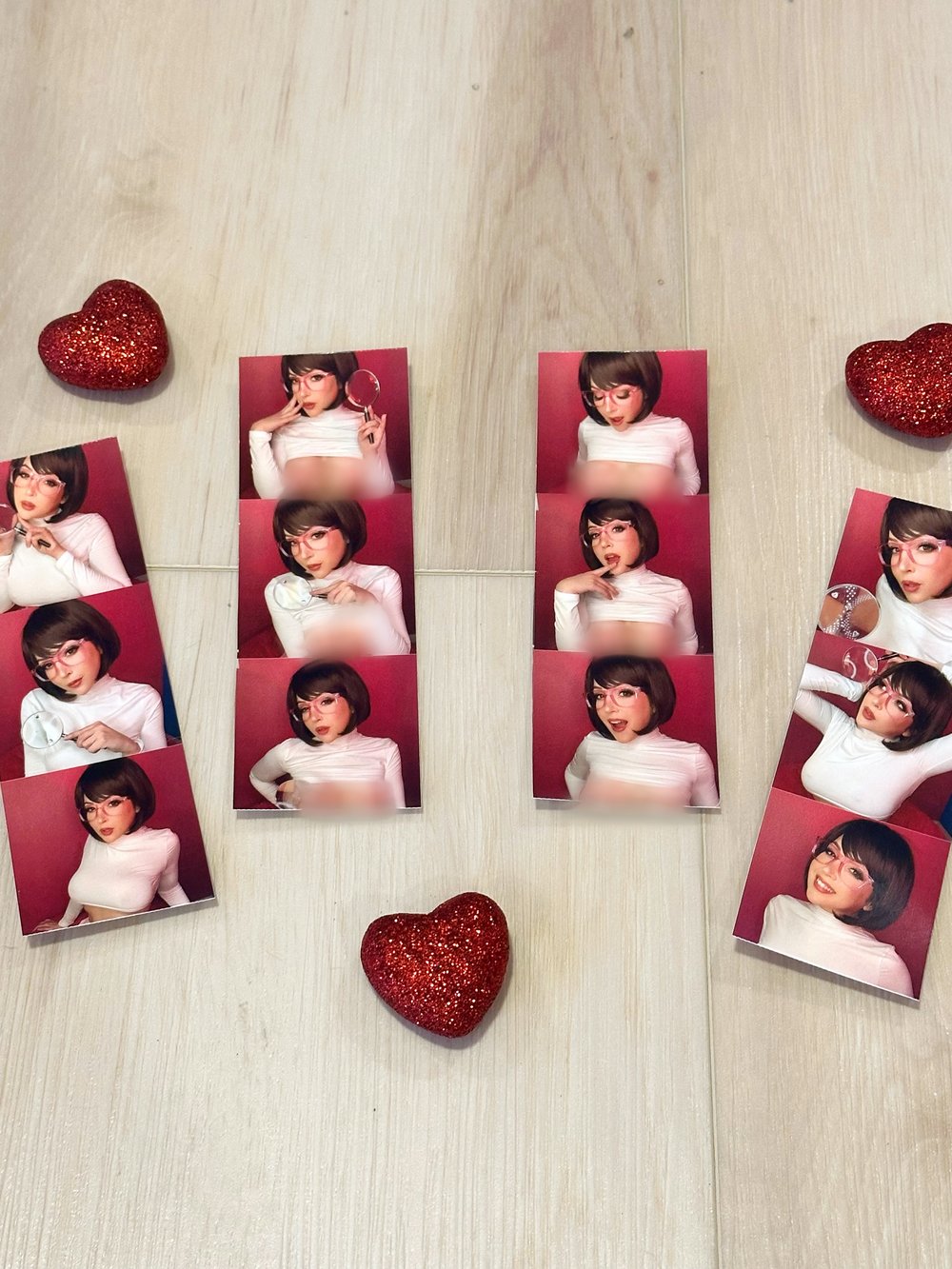 Image of Signed Valentine’s Velma photobooth strips (4 photo strips)