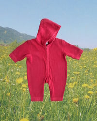 Image 1 of Vintage Coral Red Sweatshirt Bunting-3-6m