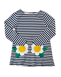 Image 2 of Mini Boden Flower Pocket Striped Tunic-7-8Y 