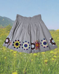Image 1 of Vintage Mini Boden Gray Floral Skirt- 13-14y