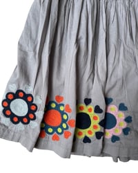 Image 3 of Vintage Mini Boden Gray Floral Skirt- 13-14y