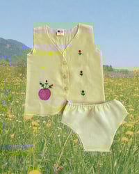 Image 1 of Vintage Sheer Yellow Vest & Bloomer Set