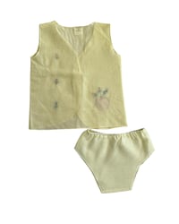 Image 2 of Vintage Sheer Yellow Vest & Bloomer Set