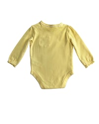 Image 2 of Yellow Floral Applique Onesie-3-6m