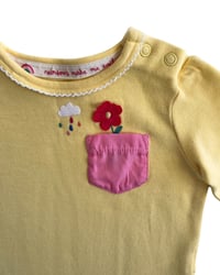 Image 3 of Yellow Floral Applique Onesie-3-6m