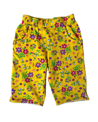 Image 2 of Vintage Hanna Andersson Yellow Floral Capris-2T